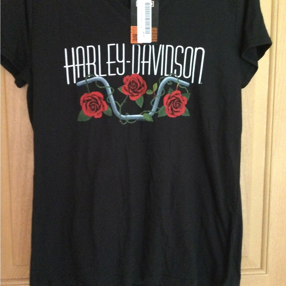 Harley-Davidson Black and White Short Sleeve Tee
